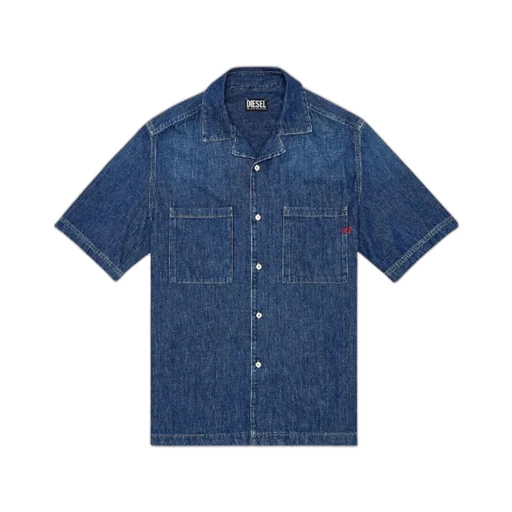 D-Paroshort Logo-Embroidered Short-Sleeved Denim Shirt