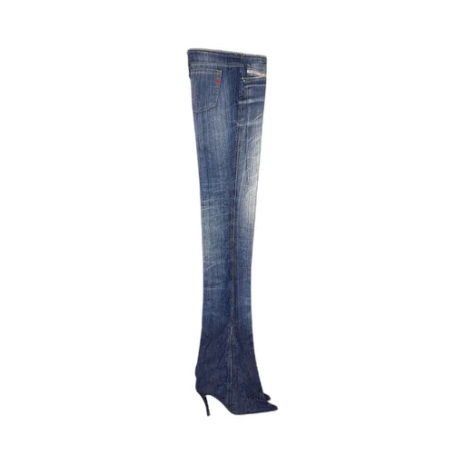 Heeled Low-Rise Bootcut Distressed Jeans