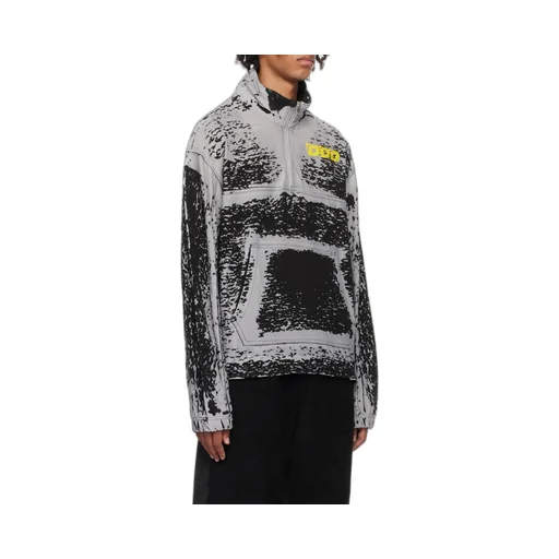 Oversized Burnout Short-Zip Sweatshirt