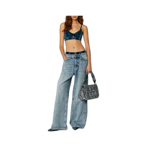 1996 D-Sire 09H57 Mid-Rise Distressed Wide-Leg Jeans