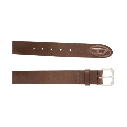 Oval-D Logo-Plaque Leather Belt