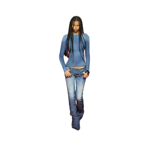 Heeled Low-Rise Bootcut Distressed Jeans