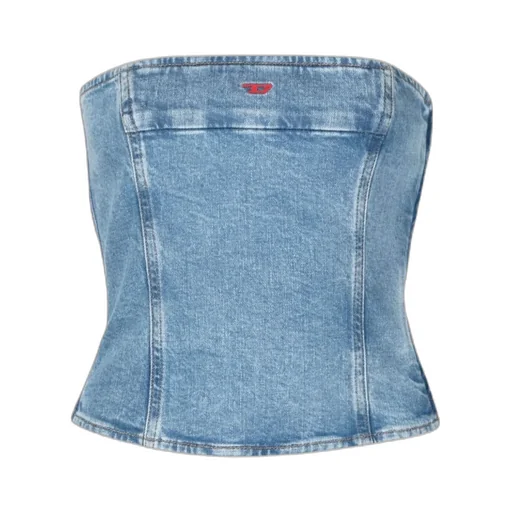 De-Ville Strapless Denim Crop Top