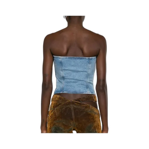 De-Ville Strapless Denim Crop Top