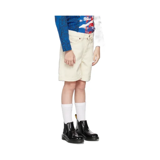 D-Macs-Sh Logo-Patch Denim Shorts