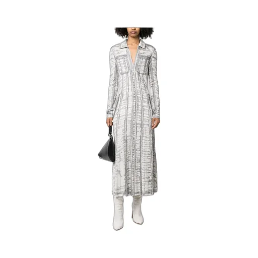 Graphic-Print Long-Sleeve Dress
