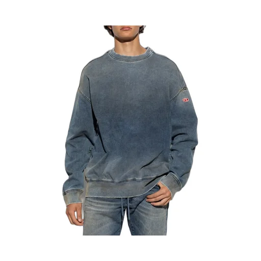 D-Krib-Ne Logo-Patch Denim Sweatshirt