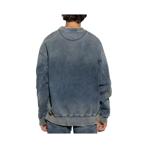 D-Krib-Ne Logo-Patch Denim Sweatshirt