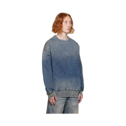D-Krib-Ne Logo-Patch Denim Sweatshirt