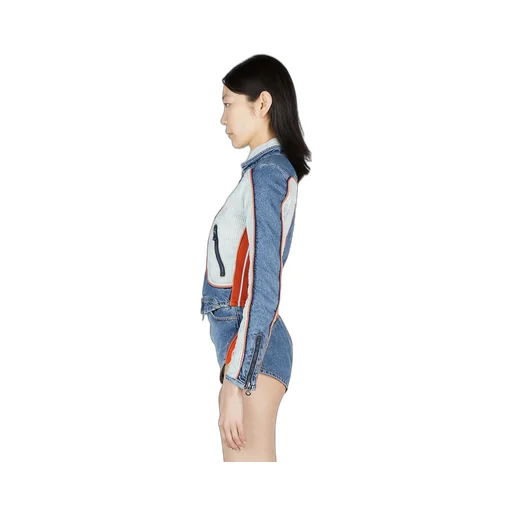 De-Light-S Contrast-Panel Biker Jacket
