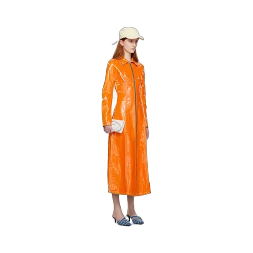 Coated Denim Long-Line Coat