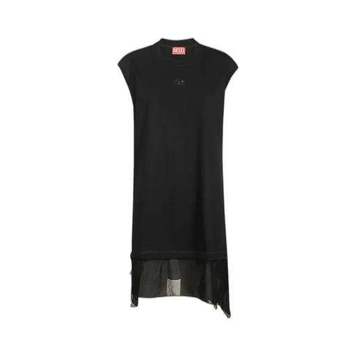 Asymmetric Crewneck Layered T-Shirt Dress