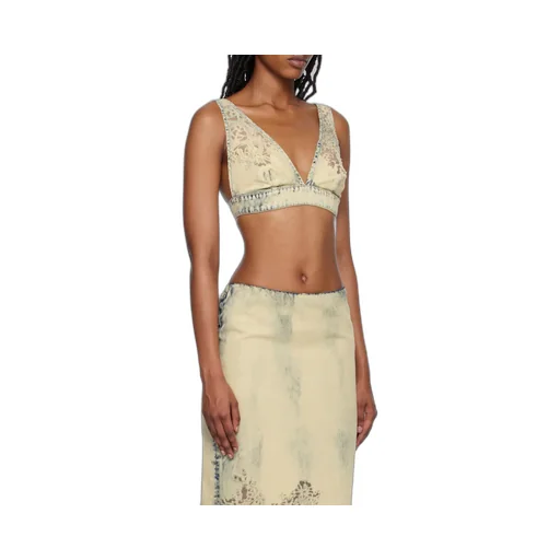 De Janys Fsc Denim Cropped Top