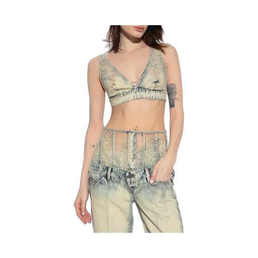 De Janys Fsc Denim Cropped Top