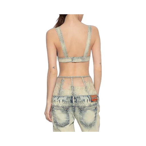 De Janys Fsc Denim Cropped Top