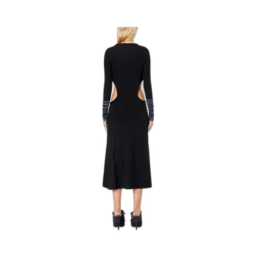 Long-Sleeve V-Neck Midi Dress