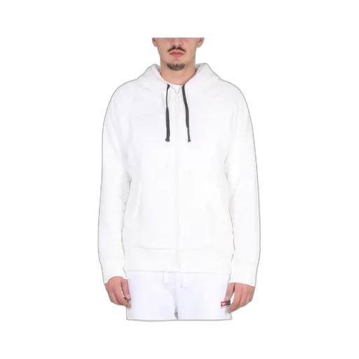 Logo Patch Drawstring Shearling Hoodie