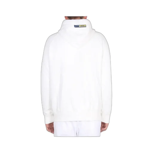Logo Patch Drawstring Shearling Hoodie