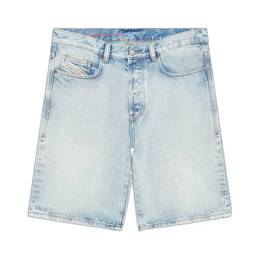Bleach-Wash Denim Shorts