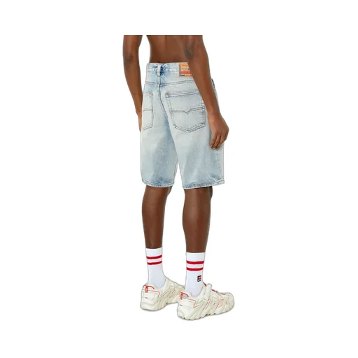 Bleach-Wash Denim Shorts
