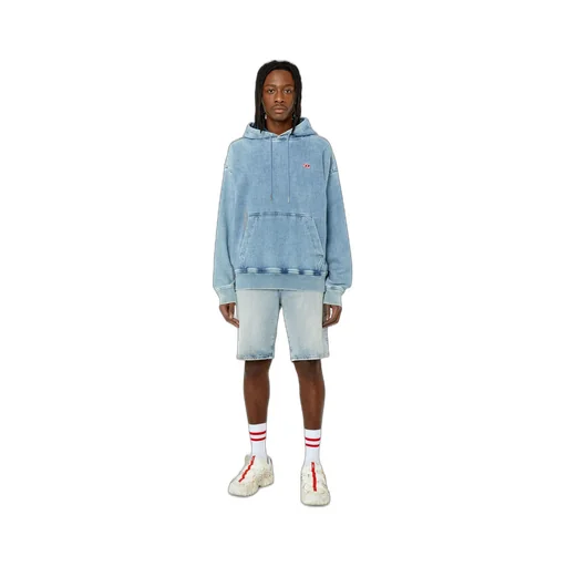Bleach-Wash Denim Shorts