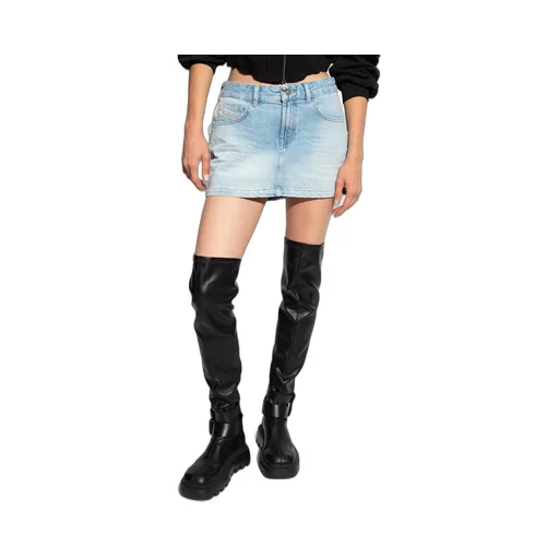 Logo Detailed Denim Mini Skirt
