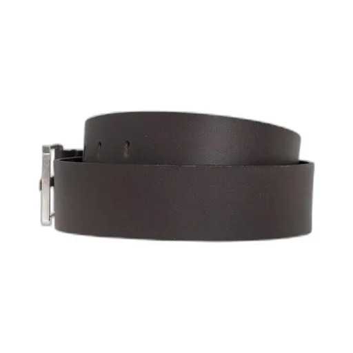 Logo-Buckle Buffalo Leather Belt