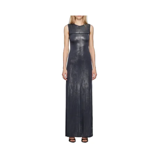 D-Vetty Metallic-Effect Sleeveless Maxi Dress