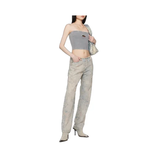 Logo-Patch Distressed Jeans