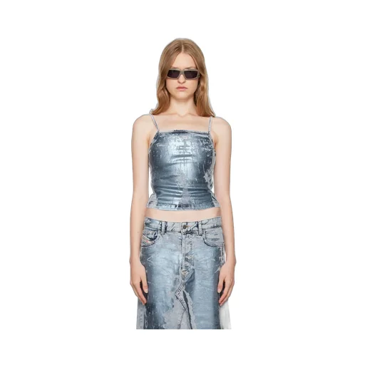 De-Ila-S Metallic-Effect Cropped Top