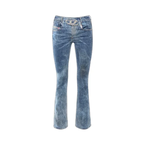 Logo Patch Embellished Flared Jeans