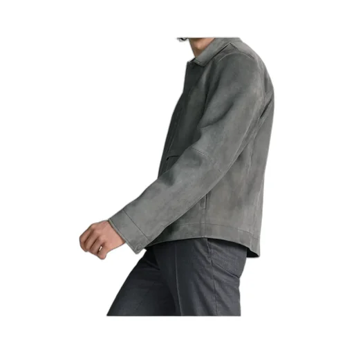 Blouson Collared Button-Up Jacket