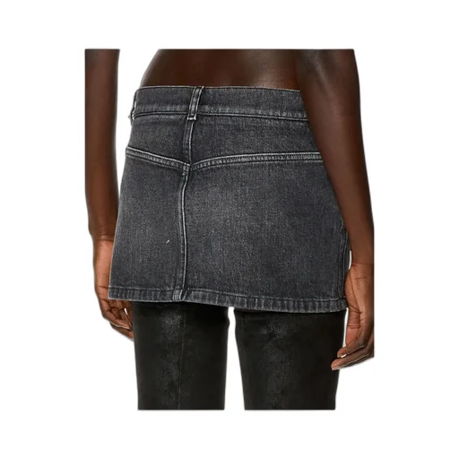 Logo Detailed Cut-Out Denim Skirt