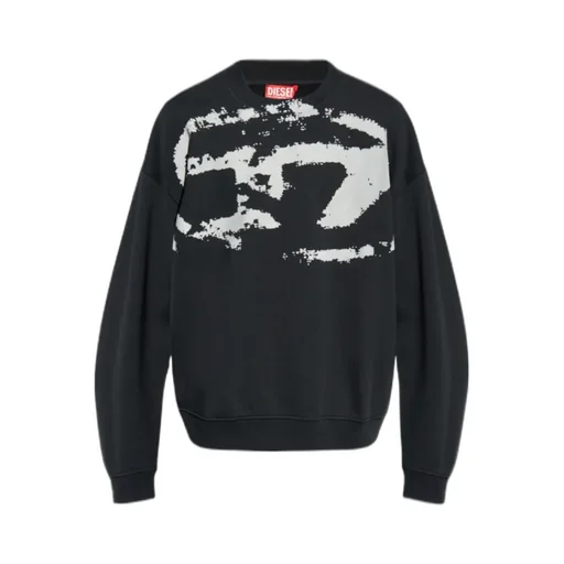 S-Boxt-N5 Distressed Flocked Logo Sweatshirt