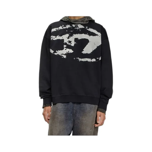 S-Boxt-N5 Distressed Flocked Logo Sweatshirt