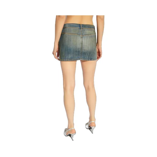 Logo-Plaque Denim Mini Skirt