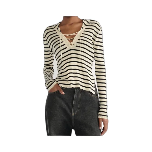Striped V-Neck Knitwear