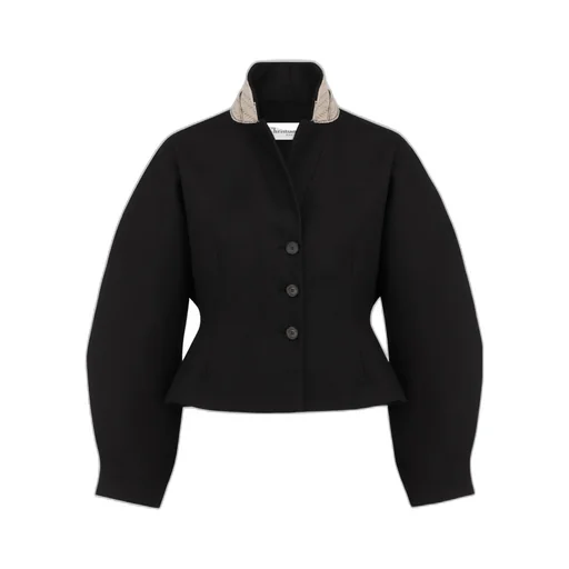 Fitted Jacket With Puff Sleeves