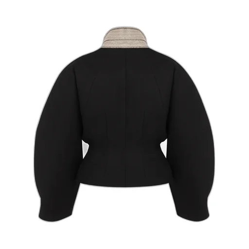 Fitted Jacket With Puff Sleeves