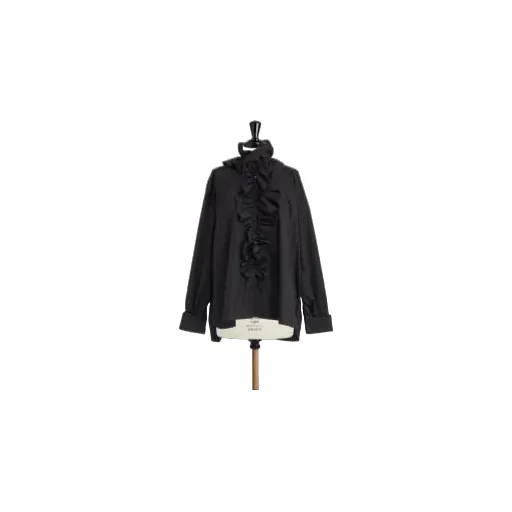 Blouse With Removable Ruched Collar