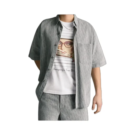 Oblique Short-Sleeved Overshirt