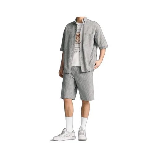 Oblique Short-Sleeved Overshirt