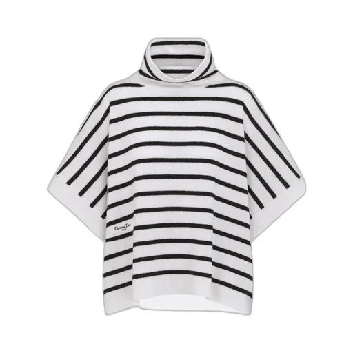 Striped High Neck Cape