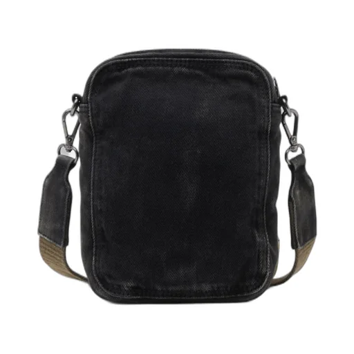 Zip-Fastening Denim Messenger Bag