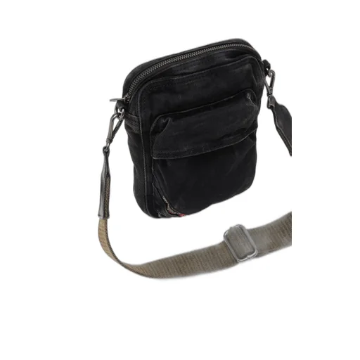Zip-Fastening Denim Messenger Bag
