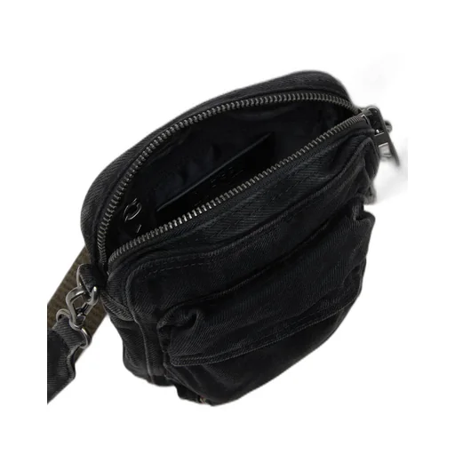 Zip-Fastening Denim Messenger Bag