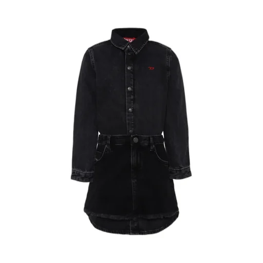 D-Logo Embroidered Denim Shirt Dress