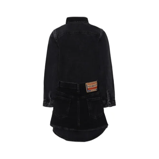 D-Logo Embroidered Denim Shirt Dress