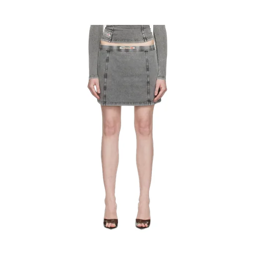 O-Aleggra-Mini Denim-Effect Skirt