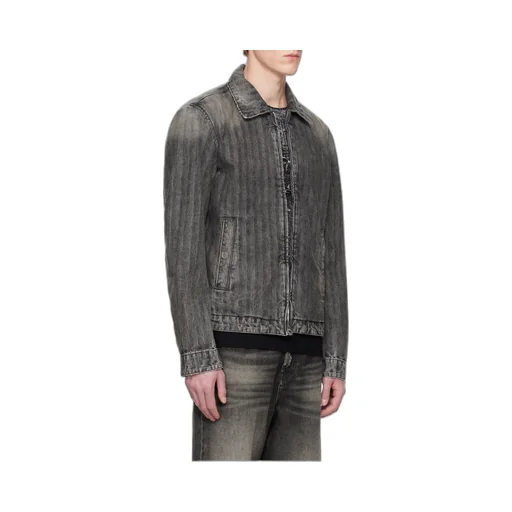 Blouson Jacket In Herringbone Denim